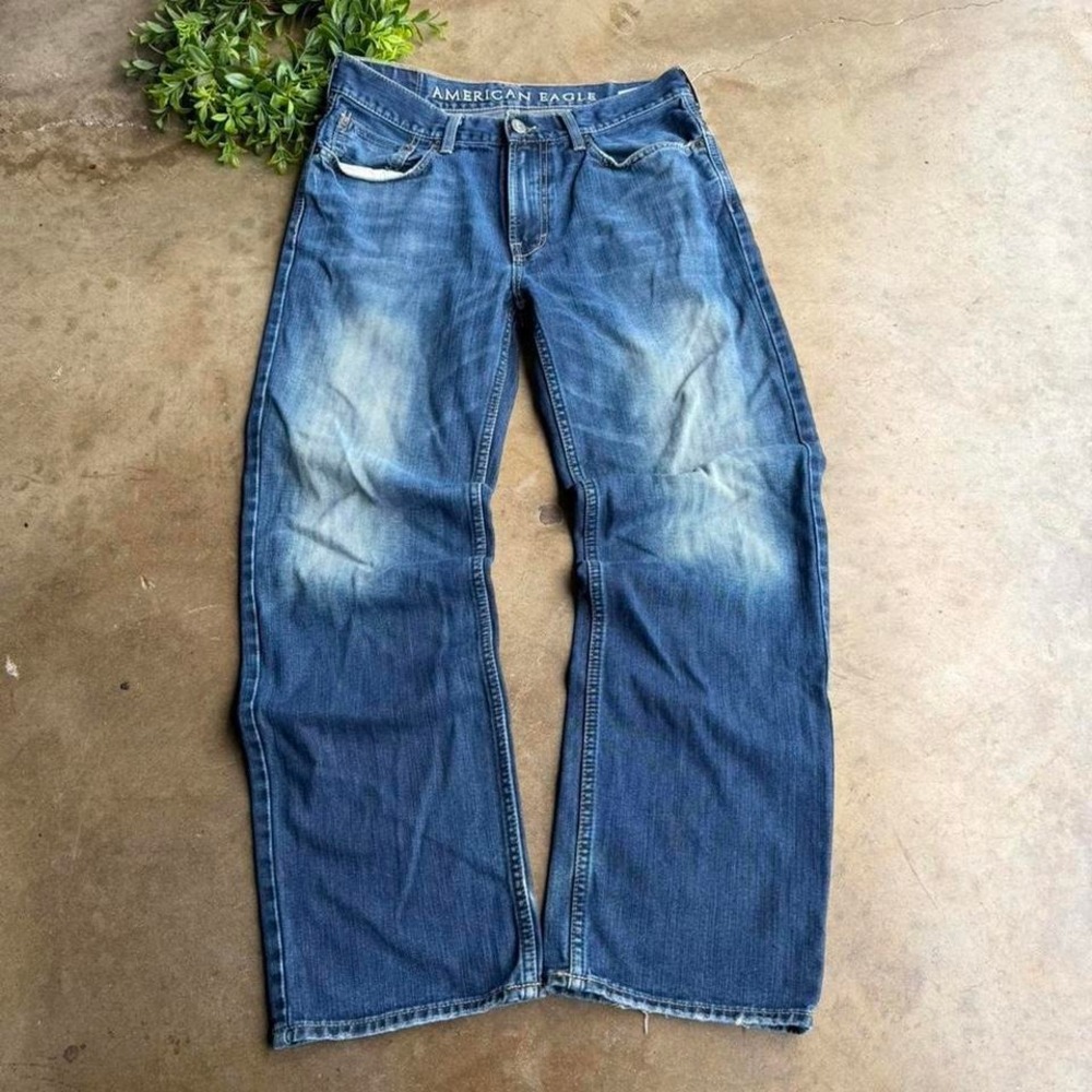 Vintage 90s American Eagle blue low loose jeans